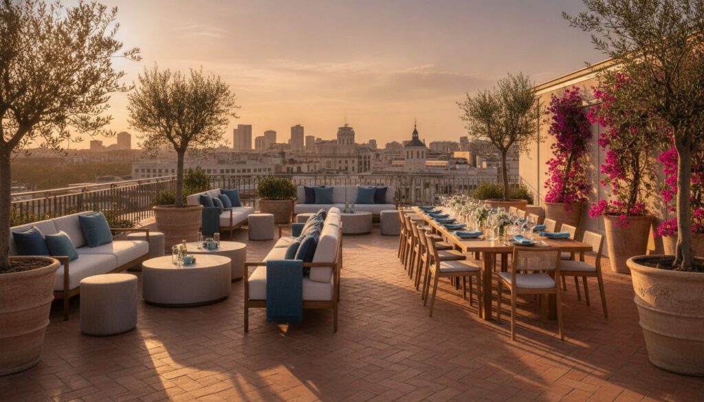 Terrazas para eventos privados Madrid: Guía de alquiler 2026